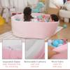 ZYSMALAT Baby Ball Pit - Premium Velvet Memory Foam Ball Pit for Toddlers 1-3 and Babies - Large Pink Flower Baby Ballpit - Indoor Soft Play Equipment for Kids - Pink - Balls NOT Included view 4