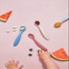 dollop Silicone Baby Feeding Spoon | 2 pack | BPA Free | Dishwasher Safe (Slate Blue) view 2