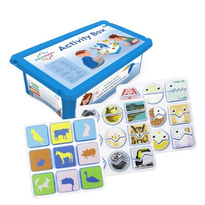 Edu&Kates Learning Toys for Kids - Montessori Shape Matching Game for Preschoolers & Kids with Autism - 45 Tiles, 3 Boards + Activity Box - Autism & Early Learning Toy - Stage 2