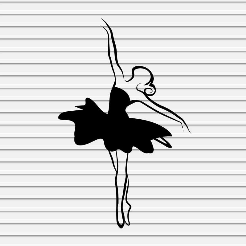 Ballet Vinyl Decals Stickers for Walls Car Window Laptop Tumbler Girls Boys Kids Nursery Room Bedroom Decor Ballerina Dancer Dancing Dance Pointe Shoes Silhouette YASVG13859