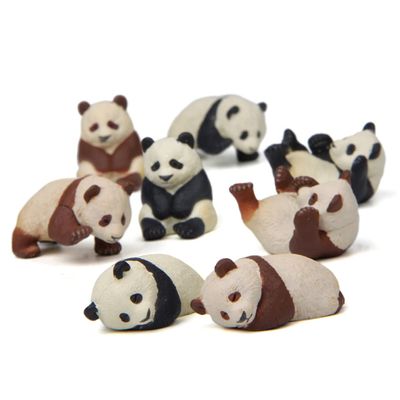 Cabilock 8Pcs Adorable Panda Shaped Toy DIY Versatile Decor for Home Garden for Micro Landscapes and Ideas Portable Panda Figurines