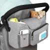 Accmor Universal Stroller Organizer with Insulated Cup Holder, Stroller Caddy Bag Accessories, Stroller Cup Holder Organizer for Uppababy Baby Jogger Britax Stroller, Grey view 1