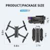 Drones with Camera for Adults 4k HD FPV, Foldable Remote Control Drone, Quadcopter Toys Gifts for Boys Girls with Altitude Hold Headless Mode and Led Flash Bar, One Key Start Speed Adjustment, 3D Flips (2xBattery) view 2