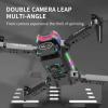Drones with Camera for Adults 4k HD FPV, Foldable Remote Control Drone, Quadcopter Toys Gifts for Boys Girls with Altitude Hold Headless Mode and Led Flash Bar, One Key Start Speed Adjustment, 3D Flips (2xBattery) view 4