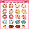 27 Sheets Make a Face Donut Stickers for Kids Make Your Own Dessert Stickers Mix and Match Sweets and Treats Fruit, Donut Themed Birthday Gifts DIY Art Crafts Party Favors Supplies Decorations view 4