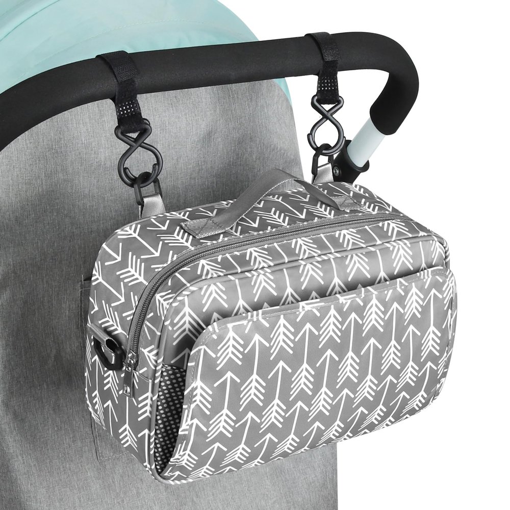 Accmor Stroller Organizer, Universal Stroller Organizer with Insulated Cup Holder Pocket, Dual Purpose Large Capacity Stroller Bag Caddy, Stroller Accessories Fits for Uppababy, Doona, Nuna Strollers
