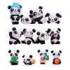 Pinenjoy 12Pcs Mini Panda Figurines 1.5inch Cartoon Miniature Resin Panda Cake Toppers Figures Set for DIY Fairy Garden Car Interior Micro Landscape Decorations view 1