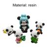 Pinenjoy 12Pcs Mini Panda Figurines 1.5inch Cartoon Miniature Resin Panda Cake Toppers Figures Set for DIY Fairy Garden Car Interior Micro Landscape Decorations view 2