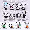 Pinenjoy 12Pcs Mini Panda Figurines 1.5inch Cartoon Miniature Resin Panda Cake Toppers Figures Set for DIY Fairy Garden Car Interior Micro Landscape Decorations view 3
