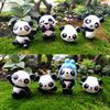 Pinenjoy 12Pcs Mini Panda Figurines 1.5inch Cartoon Miniature Resin Panda Cake Toppers Figures Set for DIY Fairy Garden Car Interior Micro Landscape Decorations view 4