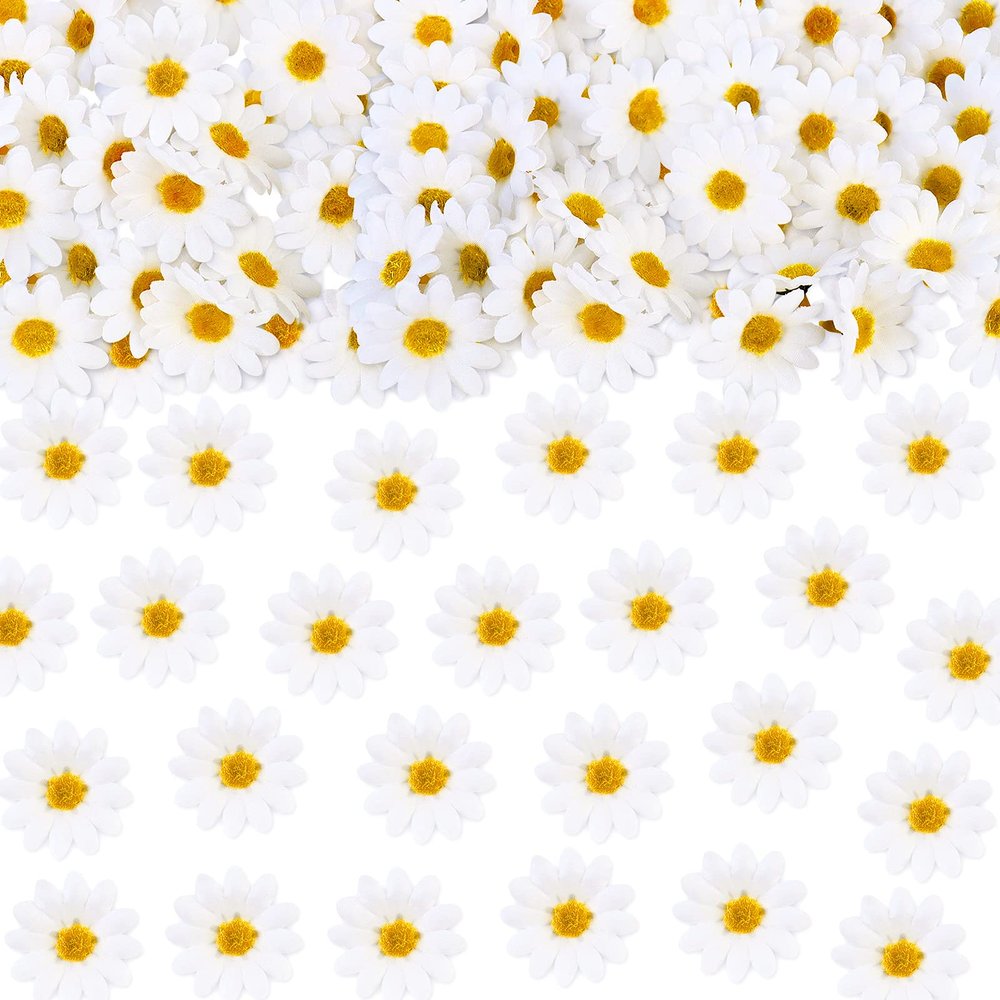 20PCS Daisy Cupcake Toppers Artificial 3D White Daisy Cake Toppers for Girls Birthday Cake Decors Baby Shower Flower Party White Daisy Confetti Table Decorations Supplies