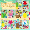 30 Sheets Hawaii Make a Face Sticker Summer Pool Beach Stickers for Kids Make Your Own Watermelon Pineapple Flamingo Stickers for Tropical Luau Craft Party Decor Sticker Summer Holiday Party Favors view 3