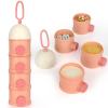 Accmor Formula Dispenser On The Go, 4 Layers Stackable Formula Container to Go, Non-Spill Portable Milk Powder Baby & Kids Snack Container, Pink view 4