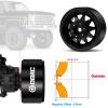OGRC 4PCS Aluminum 1.9 Inch Beadlock Wheels Negative Offset Wheel Rims for TRX4 TRX6 SCX10 I II III 90046 AXI03007 Redcat GEN7 GEN8 RC4WD D90 1/10 RC Crawler - 12mm Hex (Black) view 2