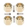 4pcs Brass Extended Wheel TRX4 Brass 12mm Wheel Hex Extended Adapter for RC Crawler TRX4 TRX-4 1/10 RC Hex Wheel Hubs Adapters (4pcs 12mm Wheel Hubs Adapters) view 1