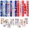 DoYoDoYa 40Pcs Baseball Slap Bracelets Party Favors with Baseball Tattoo Birthday Gifts Baseball Party Decorations Snap Band for Kids Boys view 1