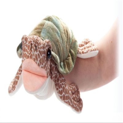 The Petting Zoo Sea Turtle Hand Puppet Stuffed Animal Plushie, Gifts for Kids, Puppetz Animals, Sea Turtle Interactive Puppets Plush Toy 19 Inches