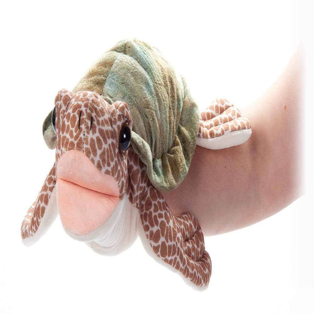 The Petting Zoo Sea Turtle Hand Puppet Stuffed Animal Plushie, Gifts for Kids, Puppetz Animals, Sea Turtle Interactive Puppets Plush Toy 19 Inches