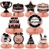10PCS Retirement Party DecorationsHoneycomb Centerpieces Rose Gold Retirement Table Decorations for Party Supplies Women view 1