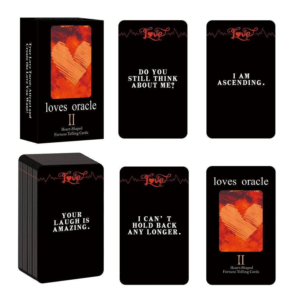 Han Yu Bowen (Second Edition) Oracle Cards 56 Love Oracle Cards,Twin Flame Oracle Deck,Tarot Cards for Beginners,Easy to Shuffle and Carry,Tarot Cards with Meanings on Them