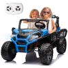 LUIBAS 24V 2 Seats Kids Ride on Toy with Remote Control, 4X4 Off-Road UTV Truck Ride on Buggy Car, Battery Powered Kids Electric Vehicle Side by Side w/LED Lights, Outdoor for Boys and Girls, Blue view 1