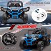 LUIBAS 24V 2 Seats Kids Ride on Toy with Remote Control, 4X4 Off-Road UTV Truck Ride on Buggy Car, Battery Powered Kids Electric Vehicle Side by Side w/LED Lights, Outdoor for Boys and Girls, Blue view 4