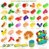 100 Pcs Play Food Set for Kids Kitchen, Pretend Food Toy for Toddlers Age 1-3, Plastics Cutting Fake Food/ Fruit/ Vegetable Accessories with 2 Baskets, Birthday Gifts for 2 3 4 5 Years Old Boys Girls view 2