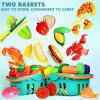 100 Pcs Play Food Set for Kids Kitchen, Pretend Food Toy for Toddlers Age 1-3, Plastics Cutting Fake Food/ Fruit/ Vegetable Accessories with 2 Baskets, Birthday Gifts for 2 3 4 5 Years Old Boys Girls view 3