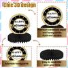 10PCS Retirement Party DecorationsRetirement Honeycomb Centerpieces Gold and Black Table Decorations for Party Supplies Man and Women view 4