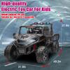 LUIBAS 24V 2-Seater Off-Road UTV for Kids, Ride On Car with Remote Control, Kids Electric Vehicle with Music, Bluetooth, Key Start, 4WD Ride On UTV for Boys Girls, Black view 3