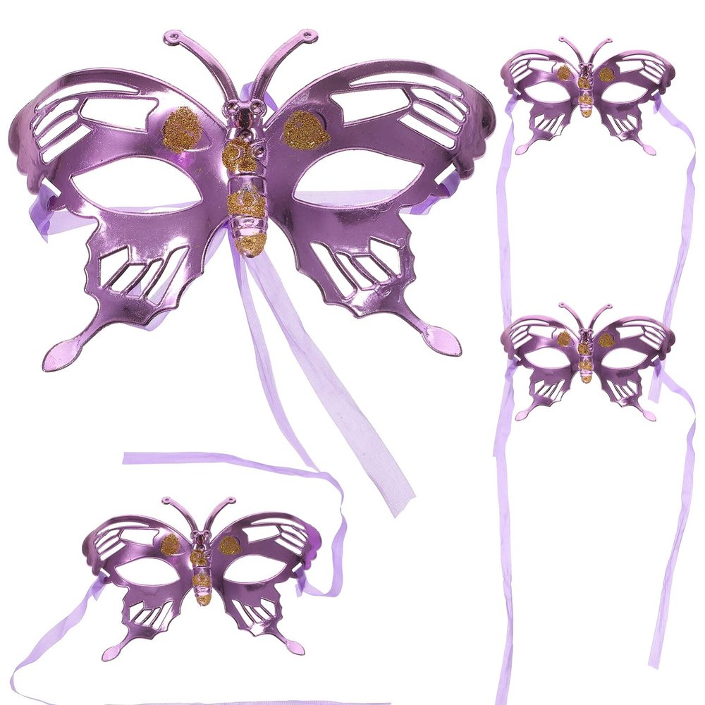 Amosfun 4pcs Butterfly Masquerade Mask Half Costume for Photography Props and Party Supplies for Women Masquerade and Events