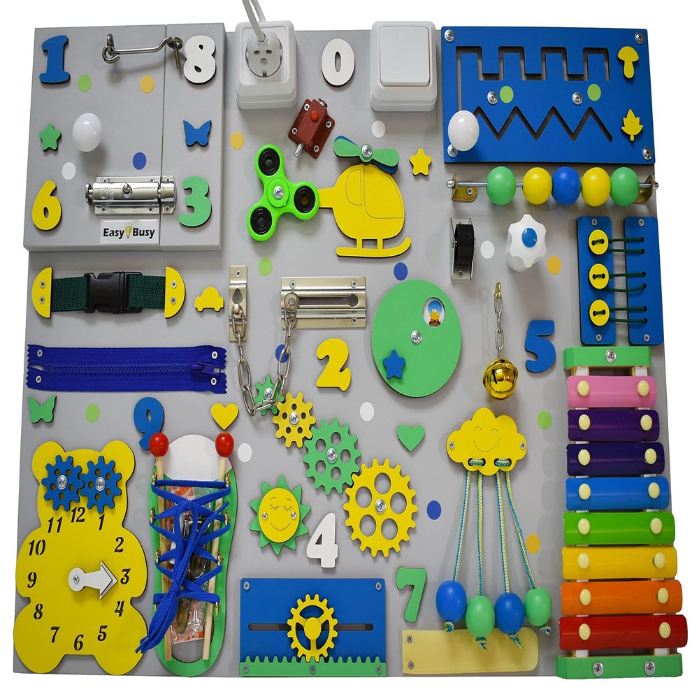 Montessori toy Busy Board 1 year old Christmas toddler gift for 1st Birthday Sensory board autism personalized baby boy activity board