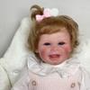 Angelbaby Realistic Baby Doll Reborn Dolls Smiling Girl Real Life Newborn Silicone Baby Doll Lifelike Sweet Soft Body Toddler Best Toy Gift for Children view 3