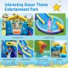 BOUNTECH Inflatable Water Slide, Ocean Kids Water Park Jump Castle w/Ball Pit & Splash Pool, Water Slides Inflatables for Kids, Blow up Water Slide Bounce House with Blower for Outdoor Backyard Gifts view 4