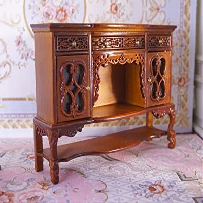 1:12 Scale Miniature Dollhouse Sideboard Side Cabinet Exquisite Craftsmanship