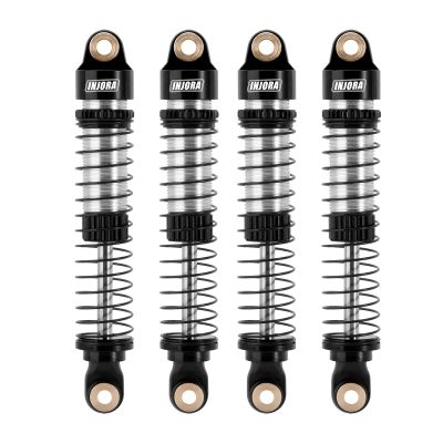 INJORA 59MM Shocks Long Threaded Shock Absorber Oil Damper for TRX4M TRX4MT 1/18 RC Crawler Upgrade (Black)