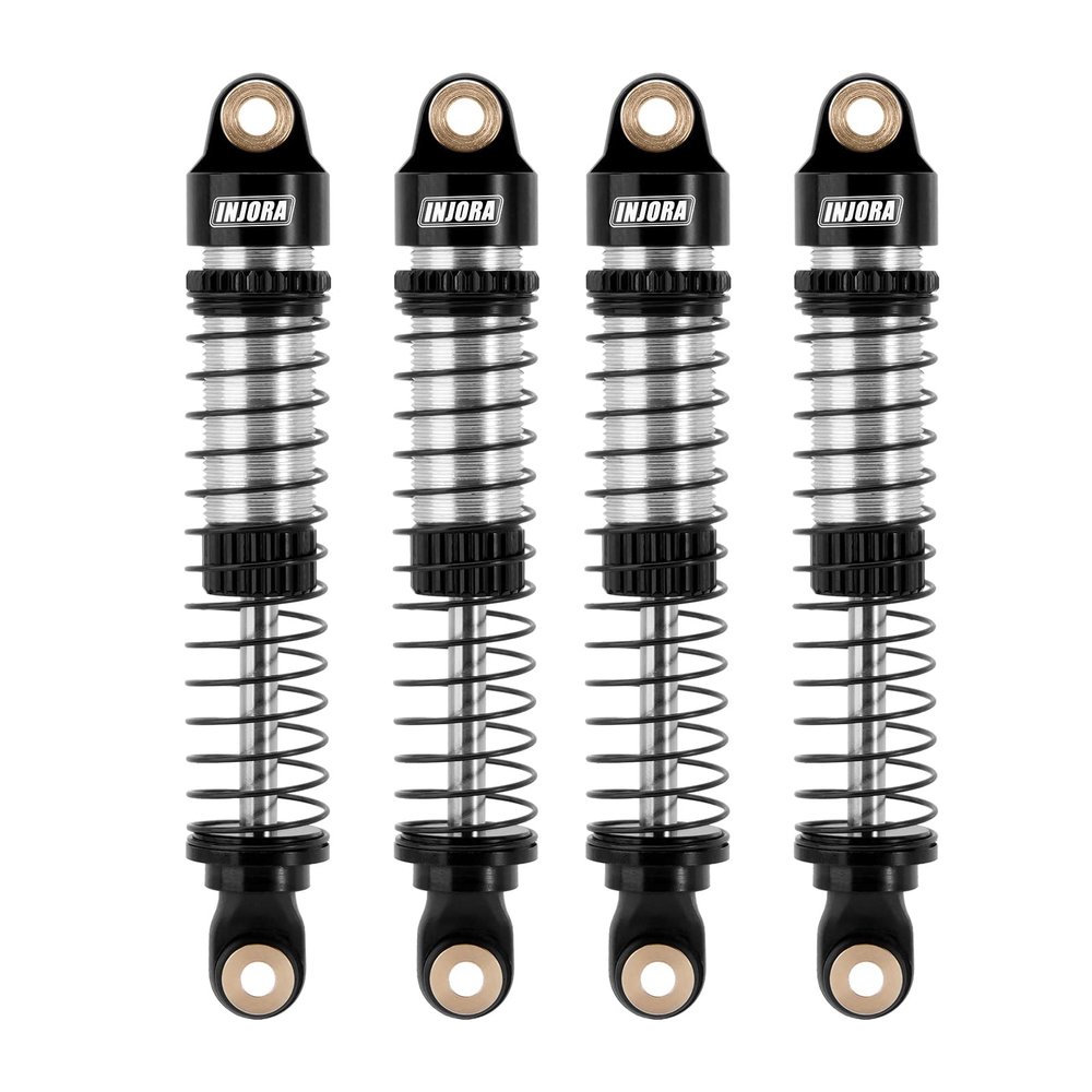 INJORA 59MM Shocks Long Threaded Shock Absorber Oil Damper for TRX4M TRX4MT 1/18 RC Crawler Upgrade (Black)