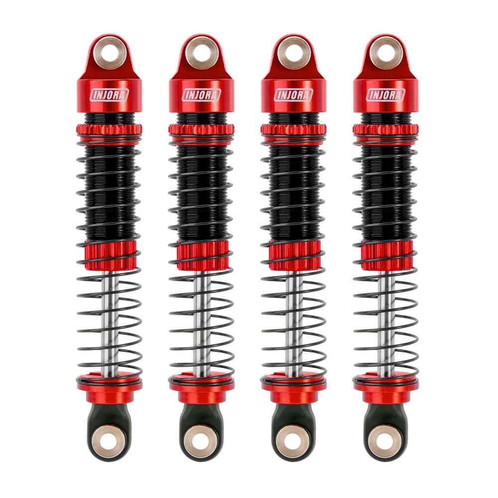 INJORA 59MM Shocks Long Threaded Shock Absorber Oil Damper for TRX4M TRX4MT 1/18 RC Crawler Upgrade (Red)