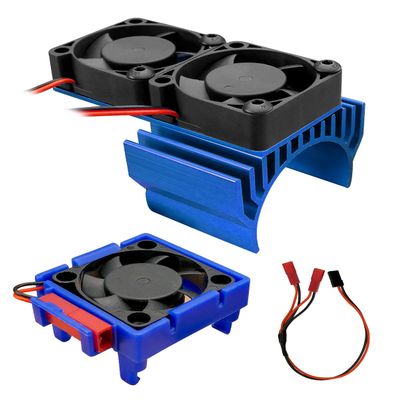 VXL-3s ESC Cooling Fan and Motor Cooling Dual Fan Set Fit for 1/10 Traxxas Slash 44 VXL Rustler 4X4 Stampede 4X4 Hoss 44 Velineon VXL-3s, Blue