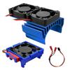 VXL-3s ESC Cooling Fan and Motor Cooling Dual Fan Set Fit for 1/10 Traxxas Slash 44 VXL Rustler 4X4 Stampede 4X4 Hoss 44 Velineon VXL-3s, Blue view 1