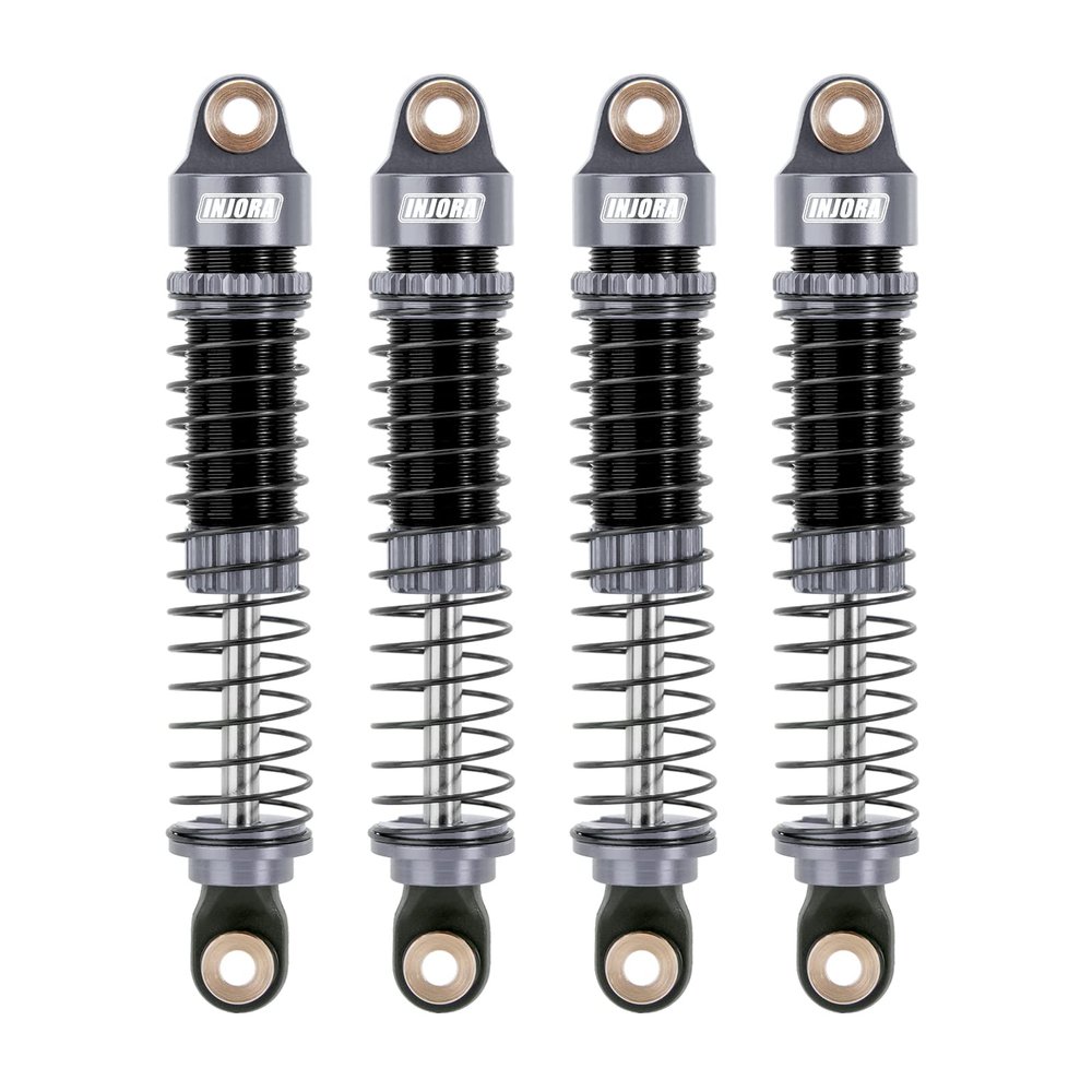 INJORA 59MM Shocks Long Threaded Shock Absorber Oil Damper for TRX4M TRX4MT 1/18 RC Crawler Upgrade (Grey)