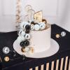 108 Pcs Balls Cake Topper DIY Cupcake Insert Foam Balloons for Cake Baking Wedding Anniversary Birthday Decoration(Black, Silver, White, Gold,Multi Sizes) view 2