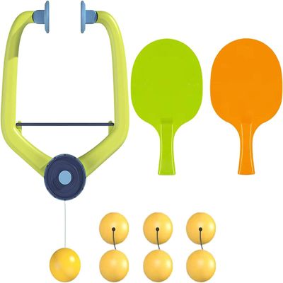 Indoor Hanging Table Tennis Portable Paddles and Balls Exerciser for Door Frame Parent Child Interaction Toy (with 6 Balls)