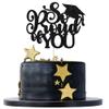 1Pc So Proud of You Cake Topper with Gold Glitter Diploma Graduation Cap Cake Pick Congrats Class of 2026 Cake Decorations for 2026 Graduation Theme High School Boys Girls Party Supplies Black view 1
