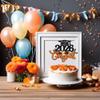 1Pc Class of 2026 Cake Topper Glitter Congrats Grad Cap 2026 Graduation Cake Pick for 2026 Graduation Theme High School Boys Girls Graduate Party Cake Decorations Supplies Black Orange view 4