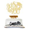 1Pc So Proud of You Cake Topper with Gold Glitter Diploma Graduation Cap Cake Pick Congrats Class of 2026 Cake Decorations for 2026 Theme High School Boys Girls Graduate Party Supplies Gold view 1