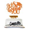 1Pc So Proud of You Cake Topper Gold Glitter Diploma Graduation Cake Pick Congrats Class of 2026 Cake Decorations for 2026 Theme High School Boys Girls Graduate Party Supplies Orange view 1