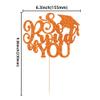 1Pc So Proud of You Cake Topper Gold Glitter Diploma Graduation Cake Pick Congrats Class of 2026 Cake Decorations for 2026 Theme High School Boys Girls Graduate Party Supplies Orange view 2