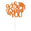 1Pc So Proud of You Cake Topper Gold Glitter Diploma Graduation Cake Pick Congrats Class of 2026 Cake Decorations for 2026 Theme High School Boys Girls Graduate Party Supplies Orange view 3