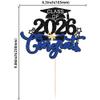 1Pc Congrats 2026 Cake Topper Blue Glitter Diploma Graduation Cap Cake Pick Congrats Class of 2026 Cake Decorations for 2026 Grad Theme High School Boys Girls Graduate Party Supplies view 2